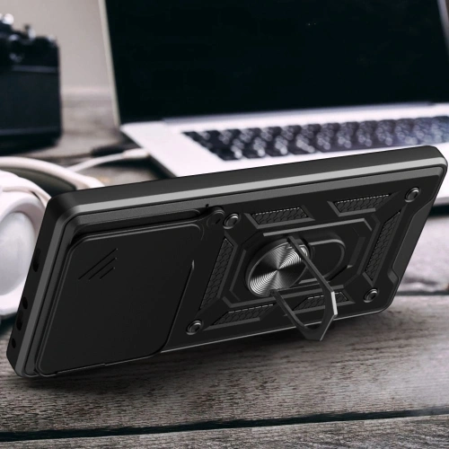 Widok etui Tech-Protect Camshield Pro z boku, ukazujący precyzyjne wycięcia na porty.