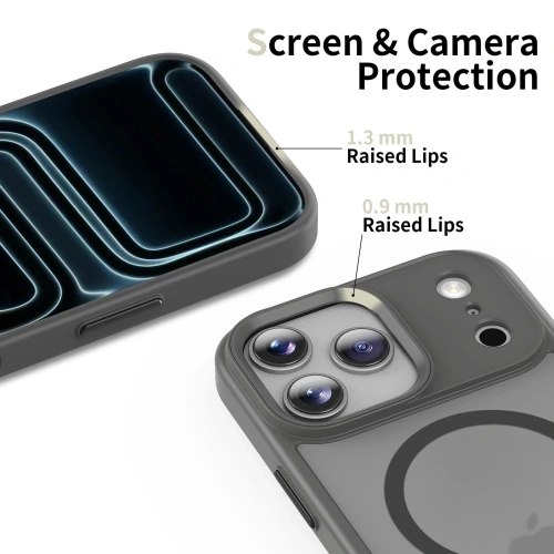 Etui Tech-Protect Magmat MagSafe w szarym kolorze, podkreślające nowoczesny design