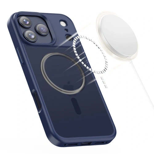 Zamontowane etui Tech-Protect Magmat MagSafe na Apple iPhone 17 Pro Max, prezentujące dopasowanie.