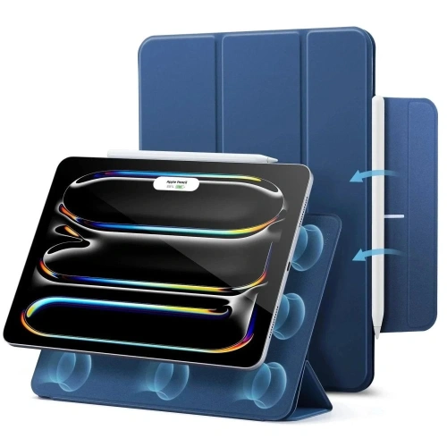 Etui ESR Rebound Magnetic w granatowym kolorze, idealne do Apple iPad Pro 13” 2024/2025.