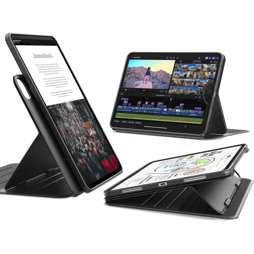 Etui ESR Flip Hybrid w kolorze czarnym, idealne do Apple iPad Pro 13” 2024/2025.