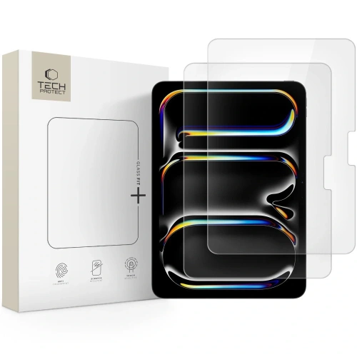 Szkło hartowane Tech-Protect Glass Fit+ do Apple iPad Air 13” 2024/2025 z bliska, ukazujące wysoką jakość wykonania.