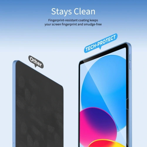 Aplikacja szkła hartowanego Tech-Protect na iPadzie, pokazująca łatwość montażu.