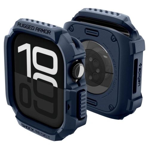 Etui Spigen Rugged Armor V2 w granatowym kolorze, idealne do Apple Watch 10/11 42mm