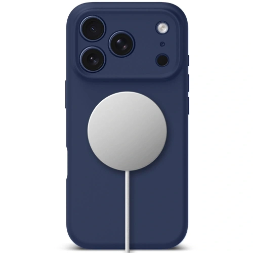 Stylowe etui Tech-Protect do iPhone 17 Pro w głębokim niebieskim kolorze.