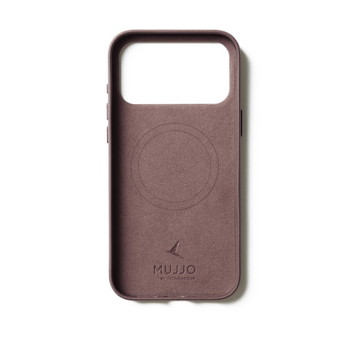 Zbliżenie na etui Mujjo, ukazujące szczegóły wykonania i materiał hybrydowy.
